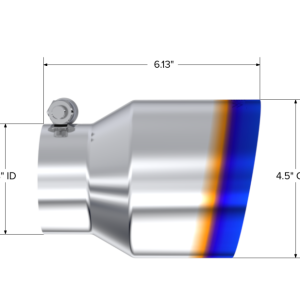 MBRP Universal Stainless Steel Dual Wall Tip 4.5in OD/3in Inlet/6.13in L